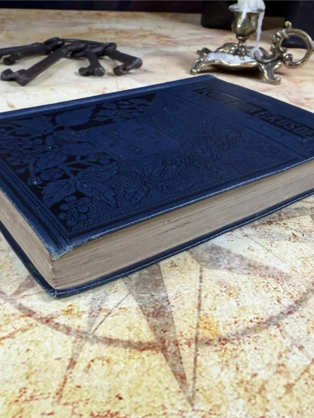 Antique Robinson Crusoe Alta Edition Hardcover Book | Victorian c. 1881-1895
